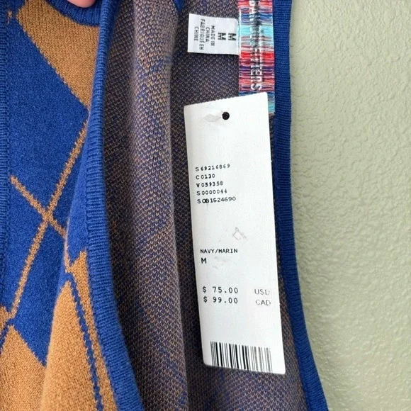 Urban Outfitters Argyle‎ Knit Sweater Mini Dress Size Medium NWT - Picture 10 of 14